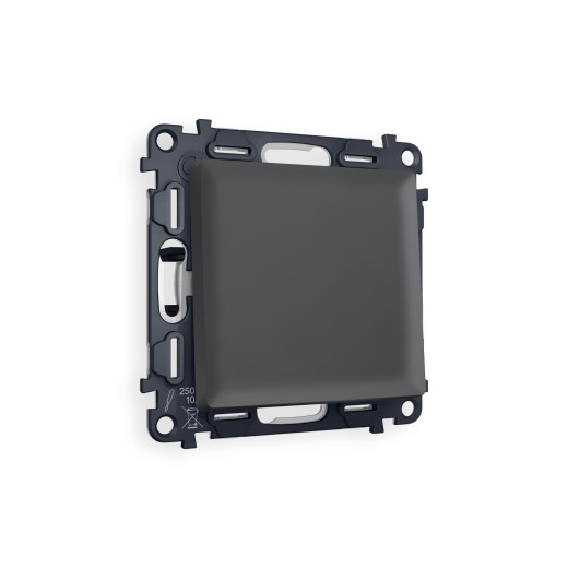 MA901030 Комплект механизма 1-кл перекрестного выключателя ALFA Графит мягкое касание QUANT (AP9010, VM112)