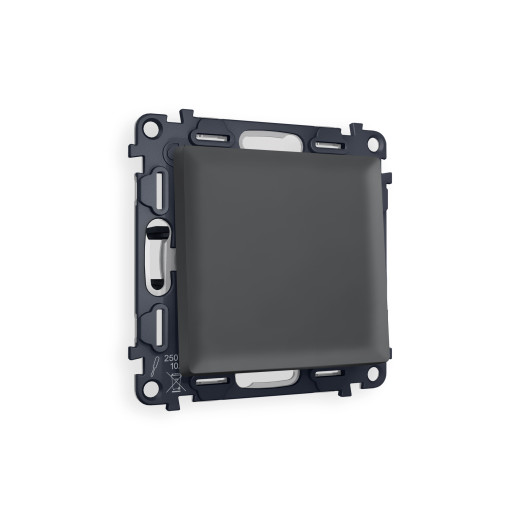 MA901020 Комплект механизма 1-кл проходного выключателя ALFA Графит мягкое касание QUANT (AP9010, VM105)