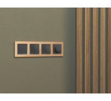 MA903030 Комплект механизма 2-клавишного перекрестного выключателя 10A-250V ALFA Графит мягкое касание QUANT (AP9030, VM125)