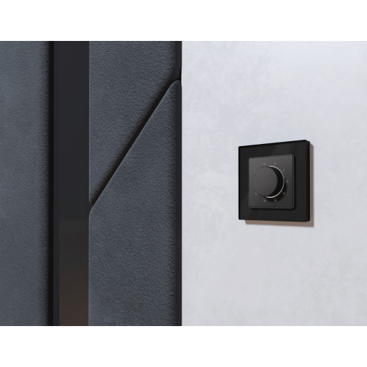 MA905710 Комплект механизма терморегулятора с датчиком для теплого пола с подсветкой 16A-250V ALFA Графит мягкое касание QUANT (AP9057, VM1381)