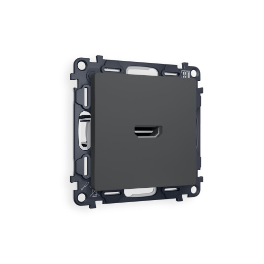 MA914010 Комплект механизма розетки HDMI 2.0 ALFA Графит мягкое касание 40V/500mA 2.0GHz 5-18Gbit/s QUANT (AP9140, VM222)