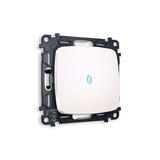 MO202040 Комплект механизма 1-кл проходного выключателя с подсветкой 10000K OMEGA Жемчуг QUANT (OP2020, VM105, G29B)