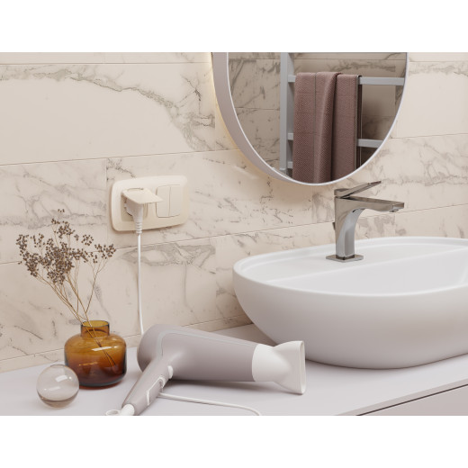 MO303030 Комплект механизма 2-клавишного перекрестного выключателя 10A-250V OMEGA Бежевый глянец QUANT (OP3030, VM125)