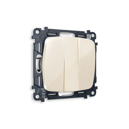 MO305010 Комплект механизма 3-кл выключателя OMEGA Бежевый глянец QUANT (OP3050, VM133)