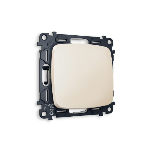 MO301010 Комплект механизма 1-кл выключателя OMEGA Бежевый глянец QUANT (OP3010, VM101)