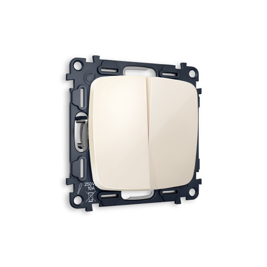 MO303010 Комплект механизма 2-кл выключателя OMEGA Бежевый глянец QUANT (OP3030, VM115)