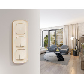 MO303030 Комплект механизма 2-клавишного перекрестного выключателя 10A-250V OMEGA Бежевый глянец QUANT (OP3030, VM125)