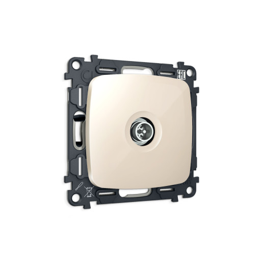 MO313005 Комплект механизма TV розетки оконечной экранированной 5-1000MHz 3dB OMEGA Бежевый глянец QUANT (OP3130, VM199)