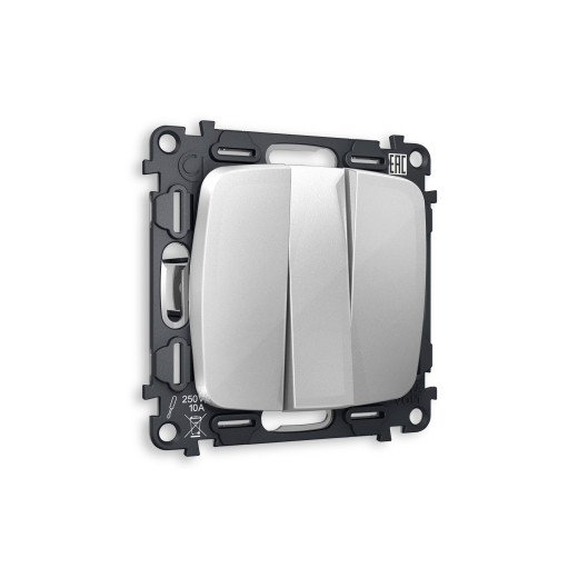 MO405010 Комплект механизма 3-кл выключателя OMEGA Серебро глянец QUANT (OP4050, VM133)