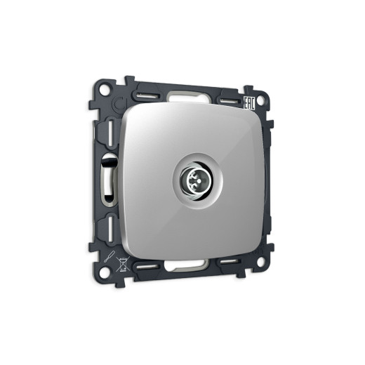 MO413005 Комплект механизма TV розетки оконечной экранированной 5-1000MHz 3dB OMEGA Серебро глянец QUANT (OP4130, VM199)