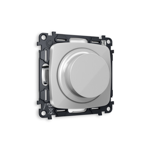 MO405510 Комплект механизма светорегулятора универсального OMEGA Серебро глянец 25-600W/LED 5-300W QUANT (OP4055, VM136)