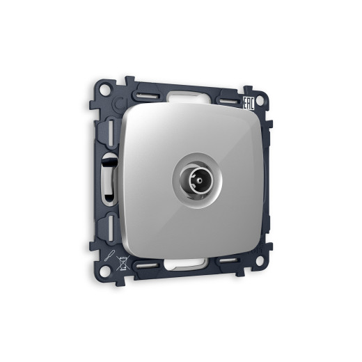 MO413010 Комплект механизма TV розетки оконечной OMEGA Серебро глянец 50-870 MHz 1dB QUANT (OP4130, VM202)