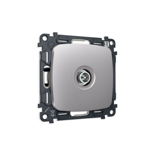 MO513005 Комплект механизма TV розетки оконечной экранированной 5-1000MHz 3dB OMEGA Сталь матовый QUANT (OP5130, VM199)