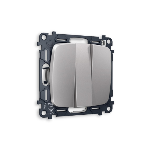 MO505010 Комплект механизма 3-кл выключателя OMEGA Сталь матовый QUANT (OP5050, VM133)