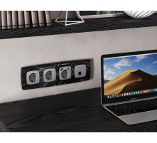 MO512005 Комплект механизма компьютерной розетки RJ-45 экранированной с автоматической защитной шторкой OMEGA Сталь матовый QUANT (OP5120, VM185)