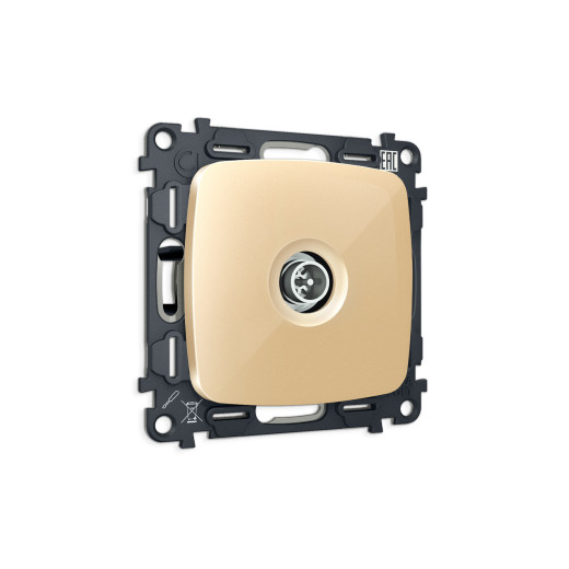 MO613005 Комплект механизма TV розетки оконечной экранированной 5-1000MHz 3dB OMEGA Шампань QUANT (OP6130, VM199)