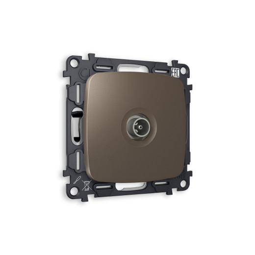 MO643010 Комплект механизма TV розетки оконечной OMEGA Темная бронза матовый 50-870 MHz 1dB QUANT (OP6430, VM202)