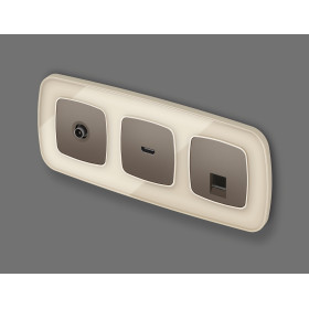 MO642005 Комплект мех-ма компьютерной розетки RJ-45 экранированной с автоматической защитной шторкой OMEGA Темная бронза матовый QUANT (OP6420, VM185)