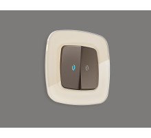 MO634020 Комплект механизма 2-кл выключателя с подсветкой 10000K OMEGA Темная бронза матовый QUANT (OP6340, VM115, G17B)