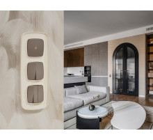 MO633030 Комплект механизма 2-клавишного перекрестного выключателя 10A-250V OMEGA Темная бронза матовый QUANT (OP6330, VM125)