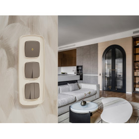 MO633030 Комплект механизма 2-клавишного перекрестного выключателя 10A-250V OMEGA Темная бронза матовый QUANT (OP6330, VM125)