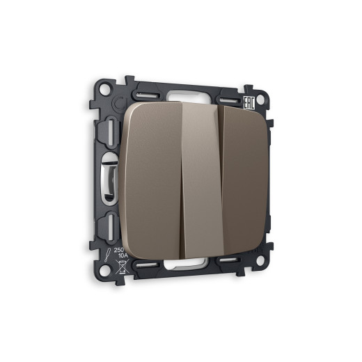 MO635010 Комплект механизма 3-кл выключателя OMEGA Темная бронза матовый QUANT (OP6350, VM133)