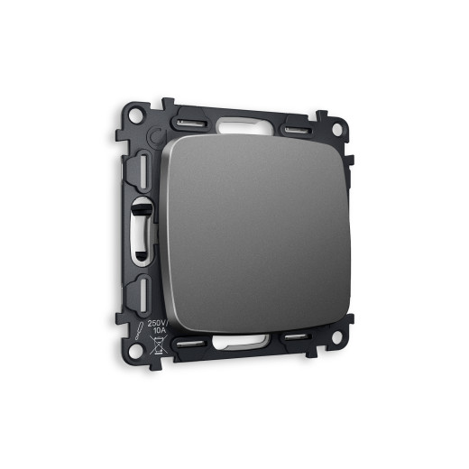 MO651020 Комплект механизма 1-кл проходного выключателя OMEGA Антрацит серый QUANT (OP6510, VM105)