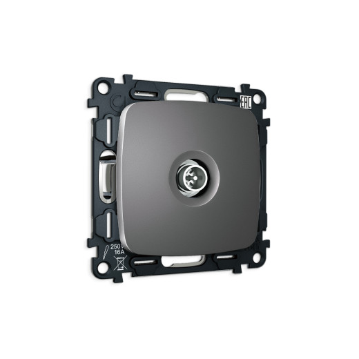 MO663005 Комплект механизма TV розетки оконечной экранированной 5-1000MHz 3dB OMEGA Антрацит серый QUANT (OP6630, VM199)