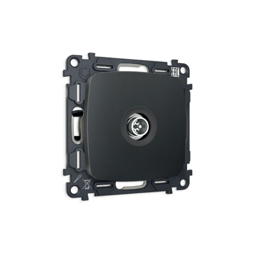 MO913005 Комплект механизма TV розетки оконечной экранированной 5-1000MHz 3dB OMEGA Графит Мягкое касание QUANT (OP9130, VM199)