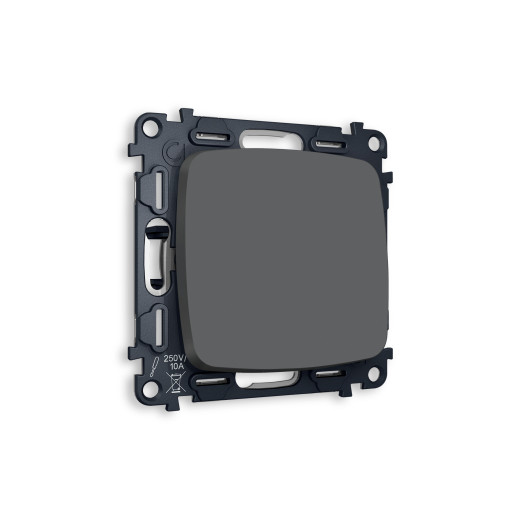 MO901010 Комплект механизма 1-кл выключателя OMEGA Графит мягкое касание QUANT (OP9010, VM101)