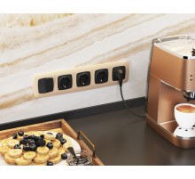 MO803030 Комплект механизма 2-клавишного перекрестного выключателя 10A-250V OMEGA Черный матовый QUANT (OP8030, VM125)