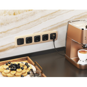 MO803030 Комплект механизма 2-клавишного перекрестного выключателя 10A-250V OMEGA Черный матовый QUANT (OP8030, VM125)