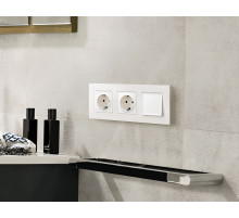 MA127010 Комплект механизма электрической розетки ALFA Белый матовый с/з с шторками QUANT (AP1270, VM141)