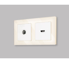 MA133010 Комплект механизма TV розетки оконечной ALFA Белый матовый 50-870 MHz 1dB QUANT (AP1330, VM202)