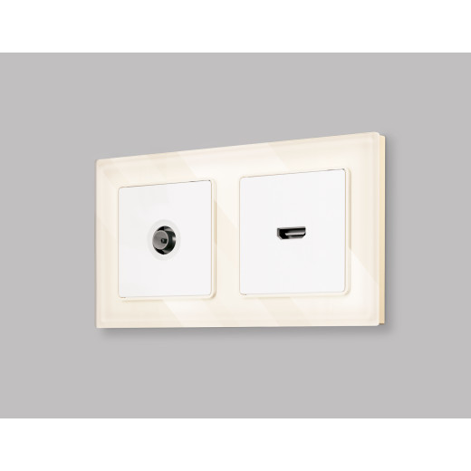 MA133010 Комплект механизма TV розетки оконечной ALFA Белый матовый 50-870 MHz 1dB QUANT (AP1330, VM202)