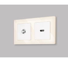 MA133050 Комплект механизма TV розетки SAT 5-2400MHz 3.5dB ALFA Белый матовый QUANT (AP1330, VM215)