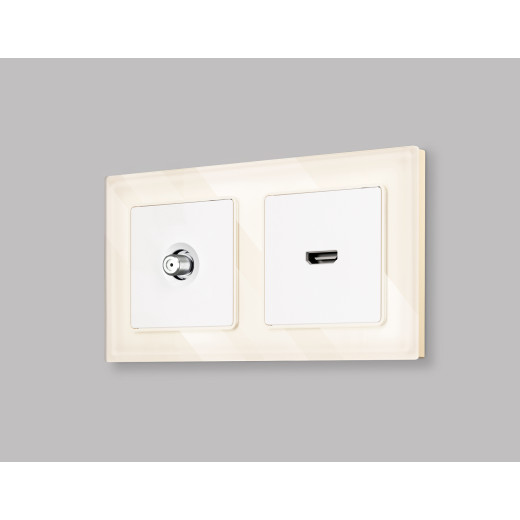 MA133050 Комплект механизма TV розетки SAT 5-2400MHz 3.5dB ALFA Белый матовый QUANT (AP1330, VM215)