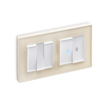 MA124040 Комплект механизма 2-кл проходного выключателя с подсветкой 10000K ALFA Белый матовый QUANT (AP1240, VM120, G29B)