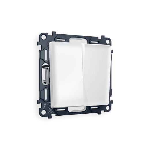 MA123020 Комплект механизма 2-кл проходного выключателя ALFA Белый матовый QUANT (AP1230, VM120)