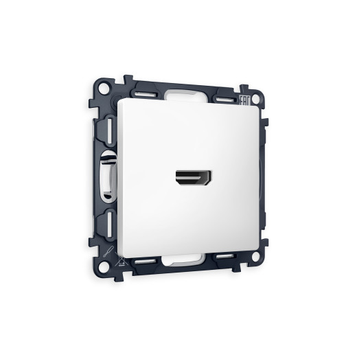 MA134010 Комплект механизма розетки HDMI 2.0 ALFA Белый матовый 40V/500mA 2.0GHz 5-18Gbit/s QUANT (AP1340, VM222)