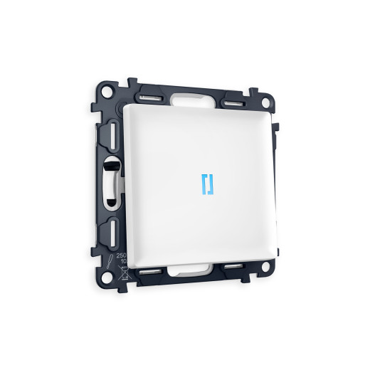 MA122040 Комплект механизма 1-кл проходного выключателя с подсветкой 10000K ALFA Белый матовый QUANT (AP1220, VM105, G29B)