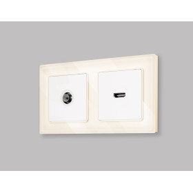 MA134010 Комплект механизма розетки HDMI 2.0 ALFA Белый матовый 40V/500mA 2.0GHz 5-18Gbit/s QUANT (AP1340, VM222)