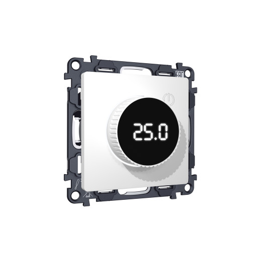 MA125810 Комплект механизма терморегулятора теплого пола с цифровым дисплеем с подсветкой 16A-250V ALFA Белый матовый QUANT (AP1258, VM1385)