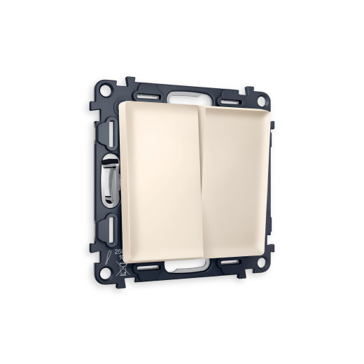 MA323010 Комплект механизма 2-кл выключателя ALFA Бежевый матовый QUANT (AP3230, VM115)