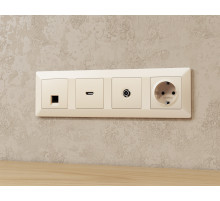 MA333010 Комплект механизма TV розетки оконечной ALFA Бежевый матовый 50-870 MHz 1dB QUANT (AP3330, VM202)