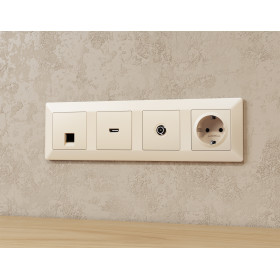 MA333010 Комплект механизма TV розетки оконечной ALFA Бежевый матовый 50-870 MHz 1dB QUANT (AP3330, VM202)