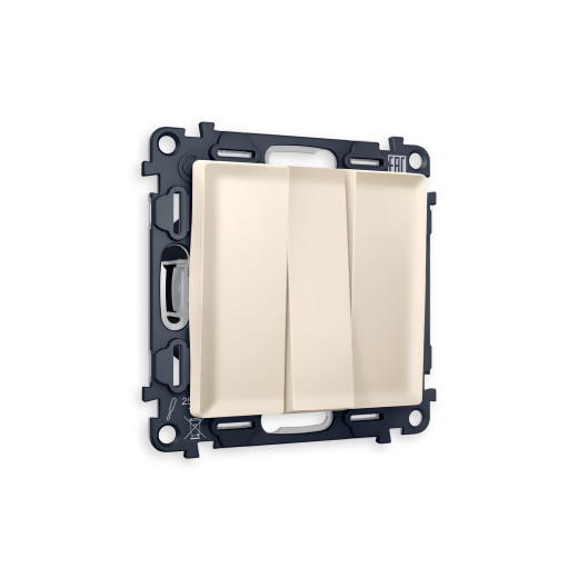 MA325010 Комплект механизма 3-кл выключателя ALFA Бежевый матовый QUANT (AP3250, VM133)