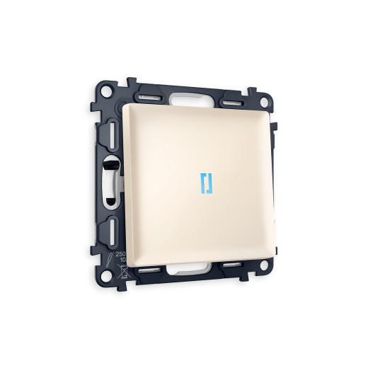 MA322040 Комплект механизма 1-кл проходного выключателя с подсветкой 10000K ALFA Бежевый матовый QUANT (AP3220, VM105, G29B)
