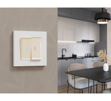 MA324040 Комплект механизма 2-кл проходного выключателя с подсветкой 10000K ALFA Бежевый матовый QUANT (AP3240, VM120, G29B)