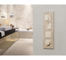 MA321020 Комплект механизма 1-кл проходного выключателя ALFA Бежевый матовый QUANT (AP3210, VM105)